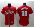 Cincinnati Reds #30 Ken Griffey Jr Los Rojos Majestic Red Flexbase Authentic Collection Team Jersey