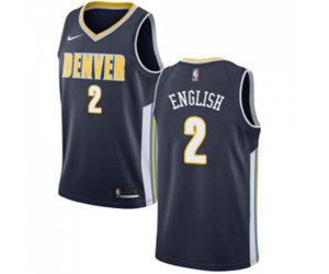 Denver Nuggets #2 Alex English Authentic Navy Blue Road Basketball Jersey - Icon Edition