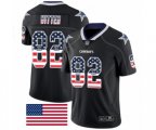Dallas Cowboys #82 Jason Witten Limited Black Rush USA Flag Football Jersey