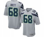 Seattle Seahawks #68 Justin Britt Game Grey Alternate Football Jersey