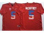 Stanford Cardinals #5 Christian McCaffrey Red USA Flag College Jersey