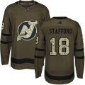 New Jersey Devils #18 Drew Stafford Authentic Green Salute to Service NHL Jersey
