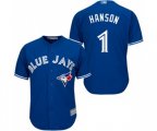 Toronto Blue Jays #1 Alen Hanson Replica Blue Alternate Baseball Jersey