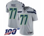 Seattle Seahawks #77 Ethan Pocic Grey Alternate Vapor Untouchable Limited Player 100th Season Football Jersey