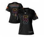 Women Cleveland Browns #5 Tyrod Taylor Black NFL Fashion Game Jersey