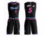 Miami Heat #5 Derrick Jones Jr Authentic Black Basketball Suit Jersey - City Edition