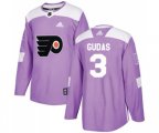 Adidas Philadelphia Flyers #3 Radko Gudas Authentic Purple Fights Cancer Practice NHL Jersey