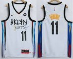 Brooklyn Nets #11 Kyrie Irving NEW White 2021 City Edition Swingman Stitched NBA Jersey With The NEW Sponsor Logo