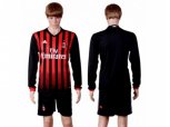 AC Milan Blank Home Long Sleeves Soccer Club Jerseys