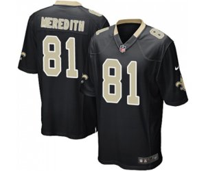 New Orleans Saints #81 Cameron Meredith Game Black Team Color Football Jersey