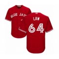 Toronto Blue Jays #64 Derek Law Authentic Scarlet Alternate Baseball Player Jersey
