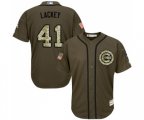 Chicago Cubs #41 John Lackey Authentic Green Salute to Service Baseball Jersey