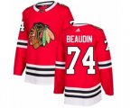 Chicago Blackhawks #74 Nicolas Beaudin Authentic Red Home NHL Jersey