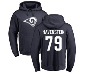 Los Angeles Rams #79 Rob Havenstein Navy Blue Name & Number Logo Pullover Hoodie