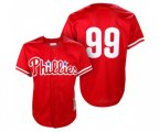 Philadelphia Phillies #99 Mitch Williams Authentic Red Throwback Baseball Jersey