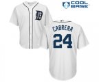 Detroit Tigers #24 Miguel Cabrera Replica White Home Cool Base Baseball Jersey