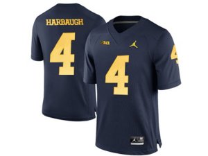 2016 Men\'s Jordan Brand Michigan Wolverines Jim Harbaugh #4 College Football Limited Jersey - Navy Blue