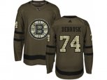 Adidas Boston Bruins #74 Jake DeBrusk Green Salute to Service Stitched NHL Jersey