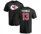 Kansas City Chiefs #13 De'Anthony Thomas Black Name & Number Logo T-Shirt