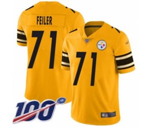 Pittsburgh Steelers #71 Matt Feiler Limited Gold Inverted Legend 100th Season Football Jersey