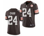 Cleveland Browns #24 Nick Chubb 2021 Brown 75th Anniversary Patch Vapor Untouchable Limited Stitched Football Jersey