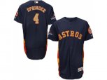 Houston Astros #4 George Springer Navy Blue FlexBase Authentic 2018 Gold Program Cool Base Stitched Baseball Jersey