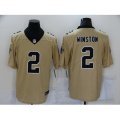 New Orleans Saints #2 Jameis Winston Gold Limited Jersey