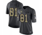 Tampa Bay Buccaneers #81 Antonio Brown Black Stitched NFL Limited 2016 Salute to Service Jersey