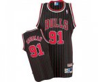 Adidas Chicago Bulls #91 Dennis Rodman Swingman Black Red Strip Throwback NBA Jersey