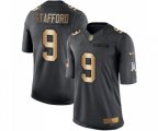 Detroit Lions #9 Matthew Stafford Limited Black Gold Salute to Service Football Jersey