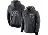 Oakland Raiders #75 Howie Long Stitched Black Anthracite Salute to Service Player Performance Hoodie