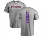 Minnesota Vikings #14 Stefon Diggs Ash Backer T-Shirt