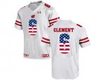 2016 US Flag Fashion-2016 Men's UA Wisconsin Badgers Corey Clement #6 College Football Jersey - White