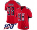 Tennessee Titans #98 Jeffery Simmons Limited Red Inverted Legend 100th Season Football Jersey