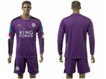 Leicester City Blank Purple Goalkeeper Long Sleeves Soccer Club Jersey