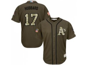 Oakland Athletics #17 Glenn Hubbard Green Salute to Service Stitched Baseball Jersey