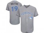 Toronto Blue Jays #19 Paul Molitor Grey Flexbase Authentic Collection 2016 Father s Day Stitched Baseball Jersey