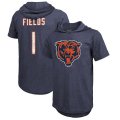 Chicago Bears Justin Fields Fanatics Branded Navy Player Name & Number Tri-Blend Short Sleeve Hoodie