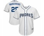 San Diego Padres Nick Margevicius Replica White Home Cool Base Baseball Player Jersey