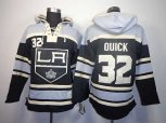 Los Angeles Kings #32 Jonathan Quick Black-White Pullover Hooded