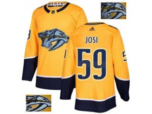Nashville Predators #59 Roman Josi Yellow Home Authentic Fashion Gold Stitched NHL Jersey