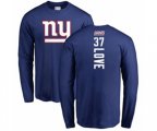 New York Giants #37 Julian Love Royal Blue Backer Long Sleeve T-Shirt