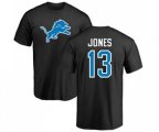 Detroit Lions #13 T.J. Jones Black Name & Number Logo T-Shirt