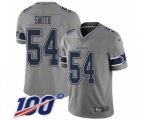 Dallas Cowboys #54 Jaylon Smith Limited Gray Inverted Legend 100th Season Football Jersey