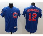 Chicago Cubs #12 Kyle Schwarber Majestic blue Flexbase Authentic Collection Player Jersey
