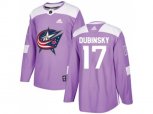 Columbus Blue Jackets #17 Brandon Dubinsky Purple Authentic Fights Cancer Stitched NHL Jersey