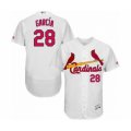 St. Louis Cardinals #28 Adolis Garcia White Home Flex Base Authentic Collection Baseball Player Jersey