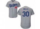 Los Angeles Dodgers #30 Maury Wills Grey Flexbase Authentic Collection MLB Jersey