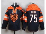Chicago Bears #75 Kyle Long Navy Blue Player Pullover Hoodie