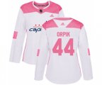 Women Washington Capitals #44 Brooks Orpik Authentic White Pink Fashion NHL Jersey